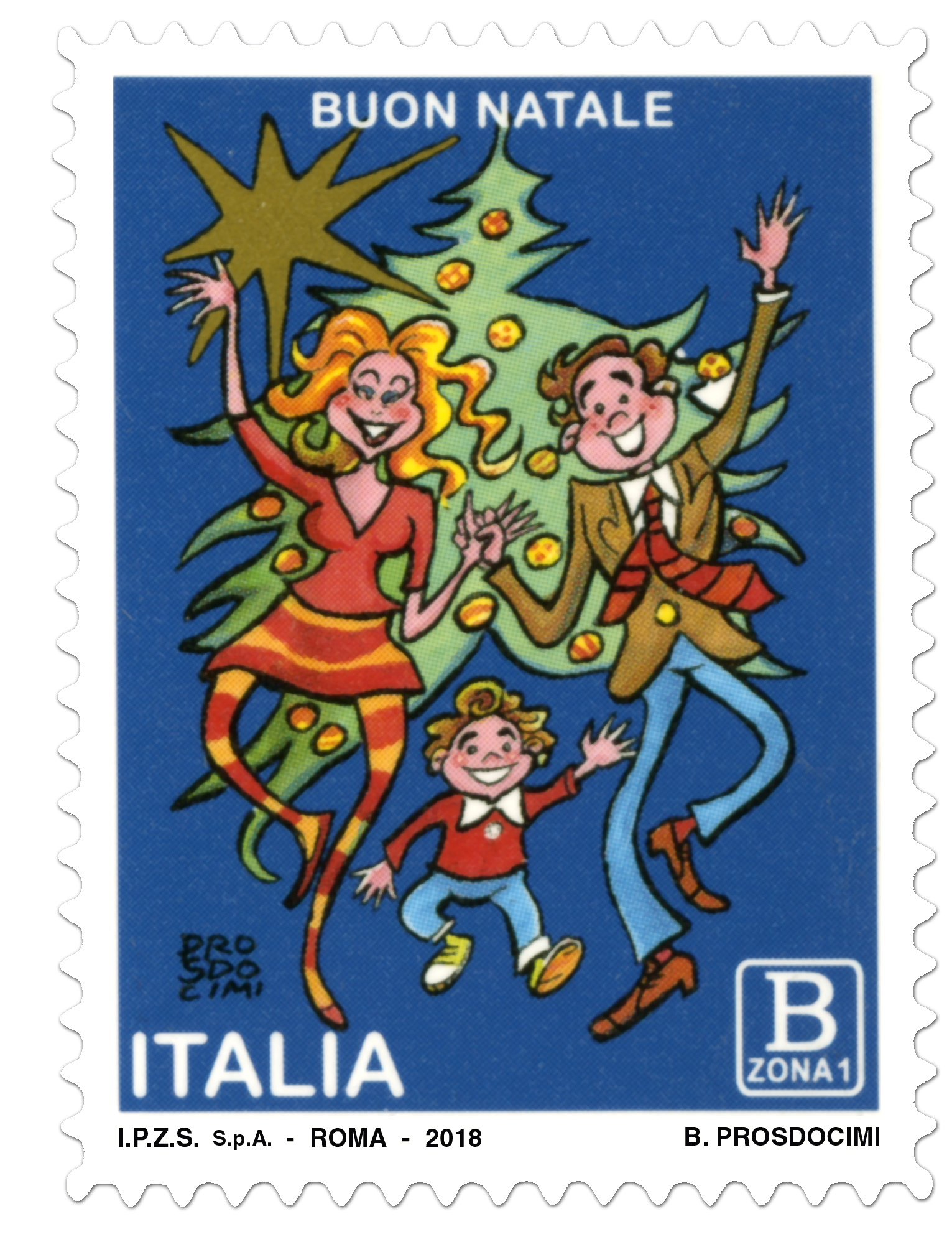 Speciale  Annullo Filatelico con il francobollo Natale Laico di Bruno Prosdocimi
