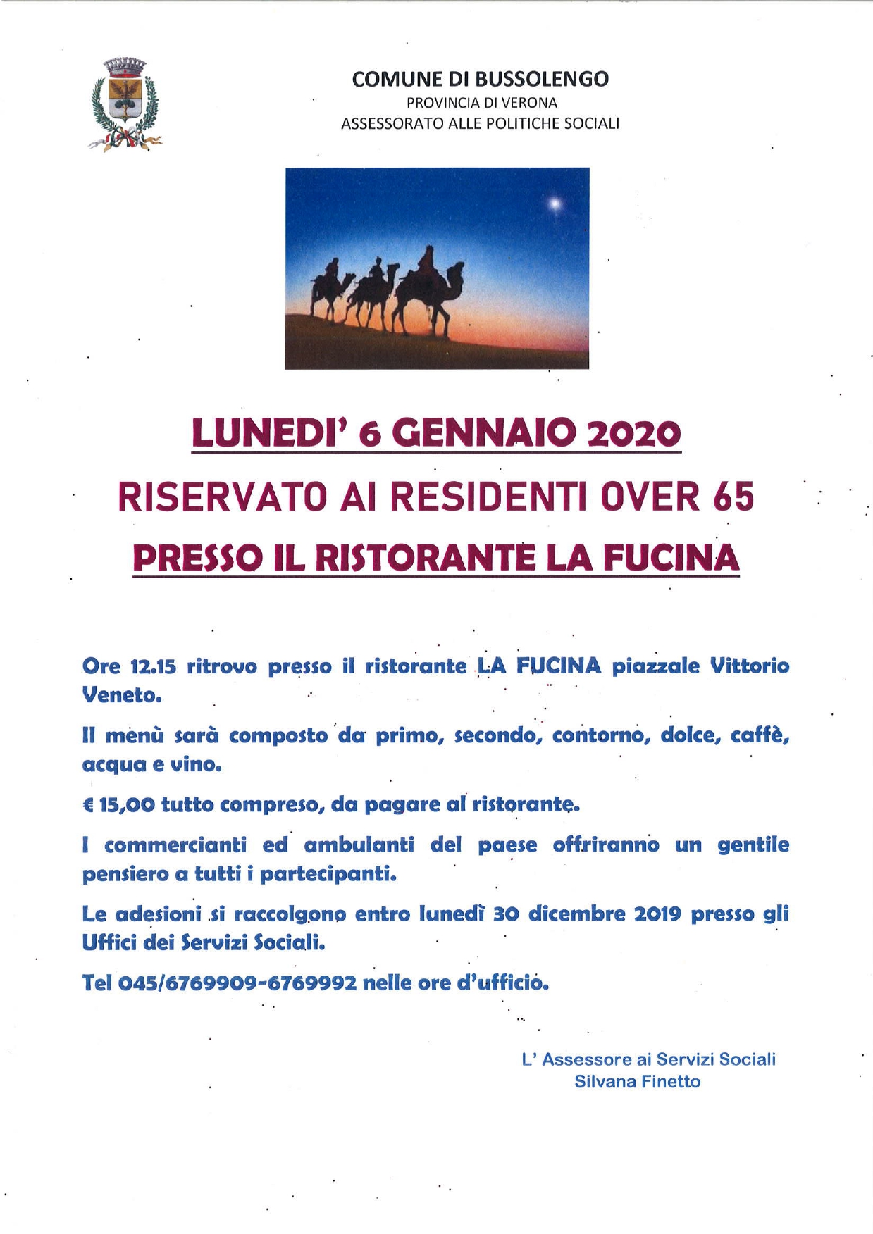 Pranzo Epifania Over 65 