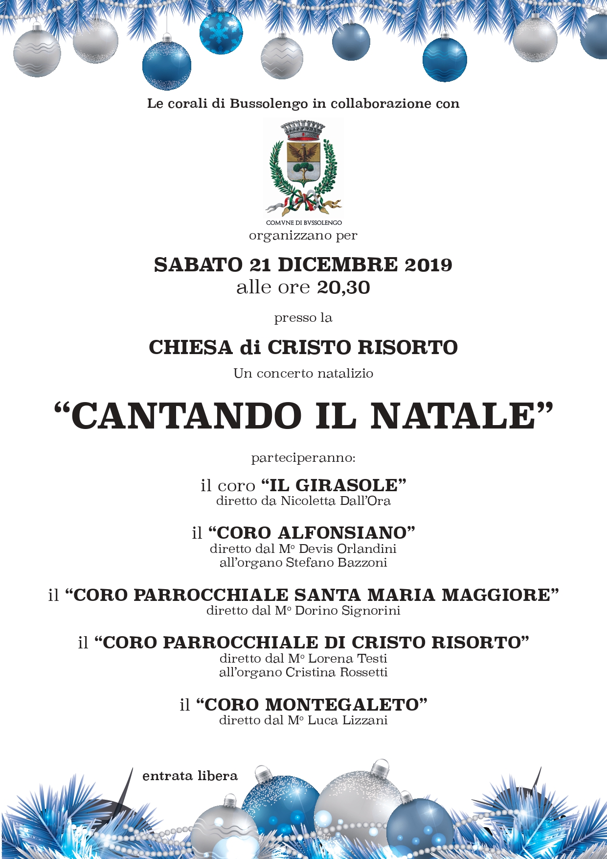 21 dicembre: Concerto di Natale