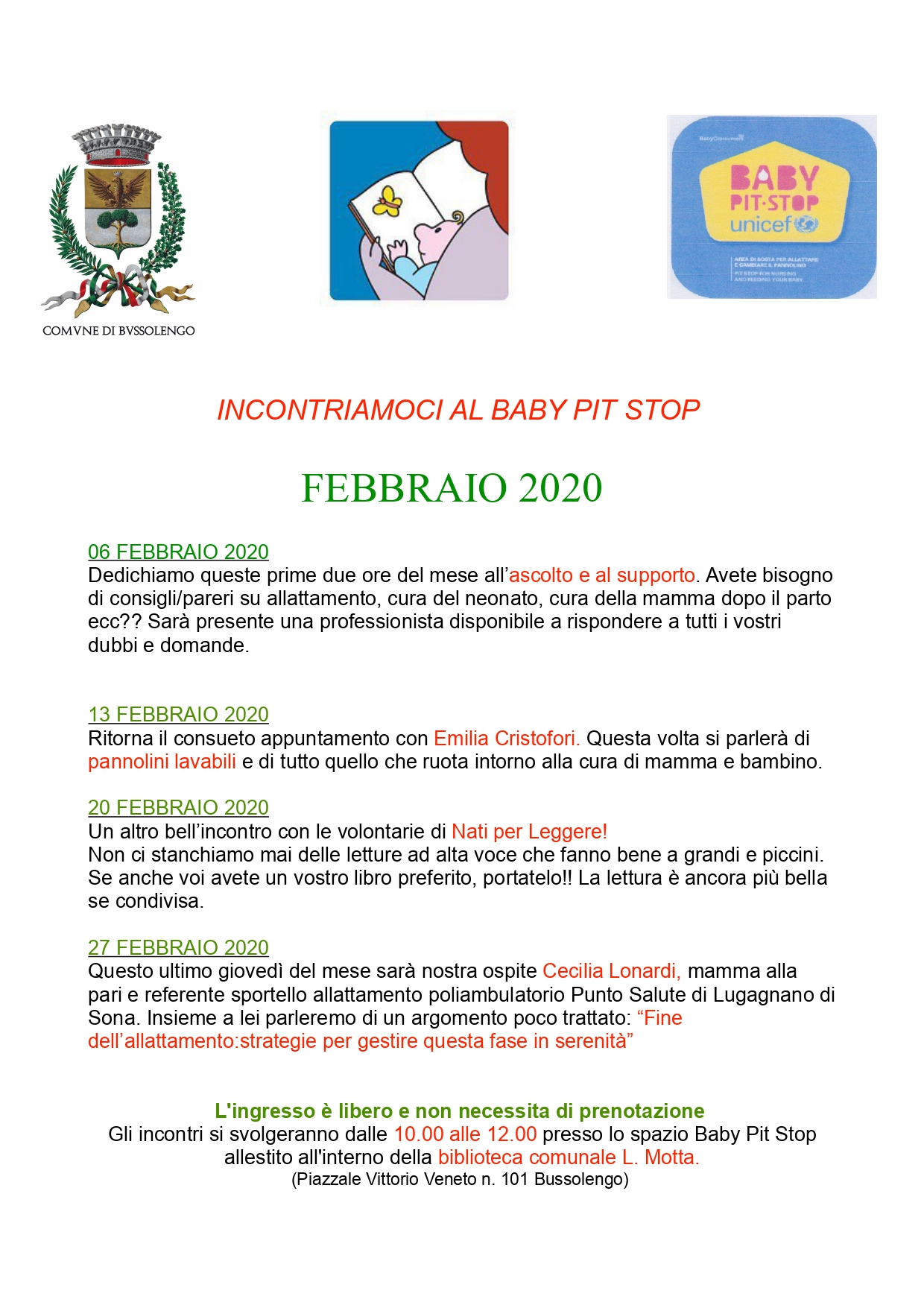 Incontriamoci al Baby Pit Stop