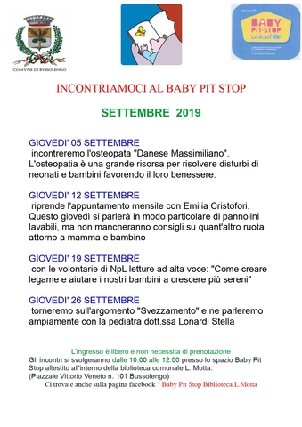 Servizio "Baby Pit Stop"