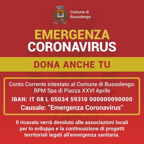 Coronavirus, raccolta fondi emergenza